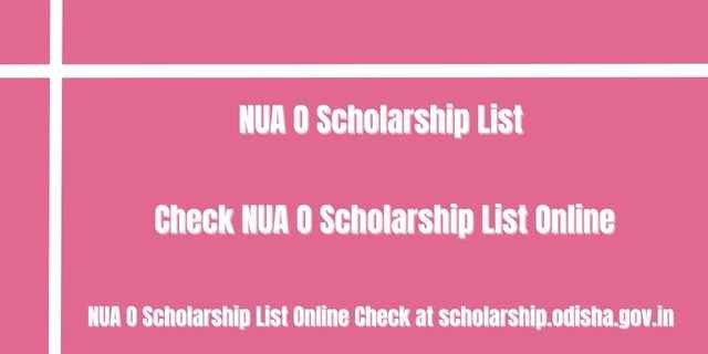 NUA O Scholarship List 