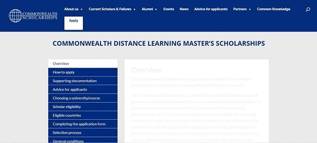 Commonwealth Distance Learning Scholarship