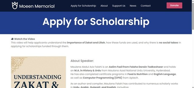 Moeen Memorial Welfare Trust Website